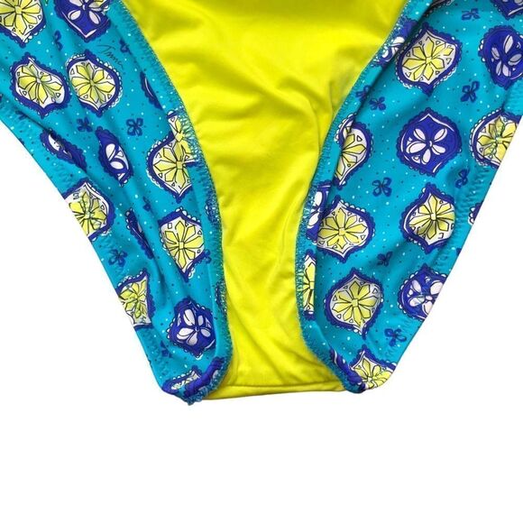 TRINA TURK Ruffle Bandeau One Piece Swimsuit Floral Print Size 8 - Picture 8 of 12